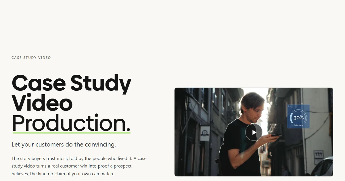 Case Study Video Production B2B | Testimonial & Customer Story ...